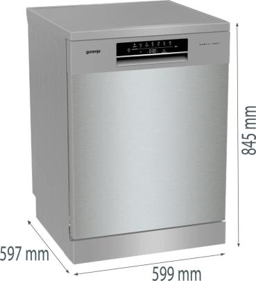 Gorenje GS643C90X G400 Standgeschirrspüler, 60 cm breit, 16 Maßgedecke, Startzeitvorwahl, FlexUse, TotalDry, silber