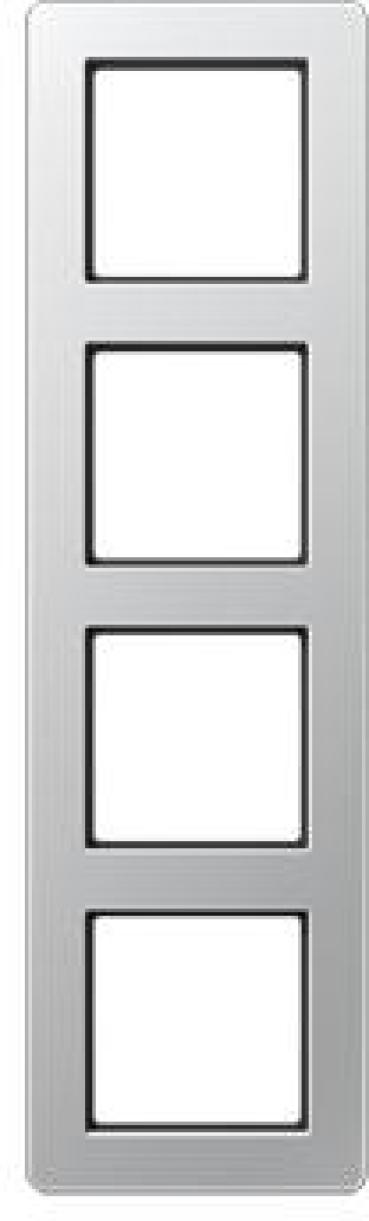 ARDEBO.de Jung AF584BFAL Rahmen A flow, 4-fach, Thermoplast bruchsicher, aluminium