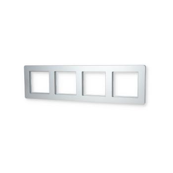 Jung AF584BFAL Rahmen A flow, 4-fach, Thermoplast bruchsicher, aluminium