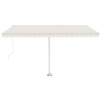 Markise Manuell Einziehbar mit LED 450x300 cm Creme