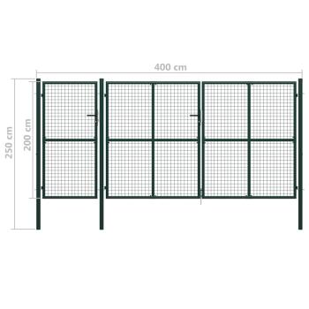 Gartentor Stahl 400 x 200 cm Grün