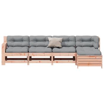 5-tlg. Garten-Lounge-Set mit Kissen Massivholz Douglasie