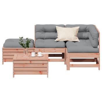 ARDEBO.de - 5-tlg. Garten-Lounge-Set mit Kissen Massivholz Douglasie