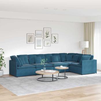ARDEBO.de - Modulares Sofa mit Kissen Samt Blau