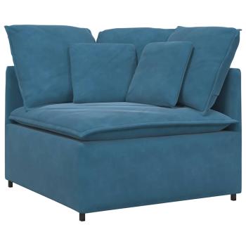 Modulares Sofa mit Kissen Samt Blau