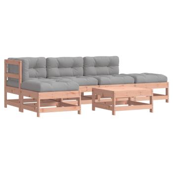 6-tlg. Garten-Lounge-Set mit Kissen Massivholz Douglasie