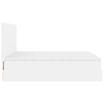 Ottoman-Bett mit Matratze & LEDs Weiß 160x200 cm Kunstleder