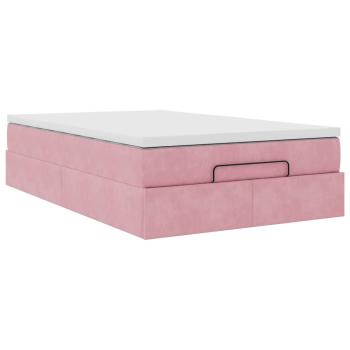 ARDEBO.de - Ottoman-Bett mit Matratze Rosa 120x200 cm Samt