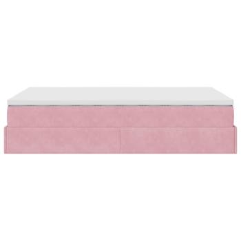 Ottoman-Bett mit Matratze Rosa 120x200 cm Samt