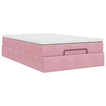 Ottoman-Bett mit Matratze Rosa 120x200 cm Samt