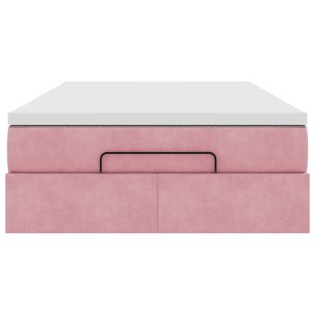 Ottoman-Bett mit Matratze Rosa 120x200 cm Samt