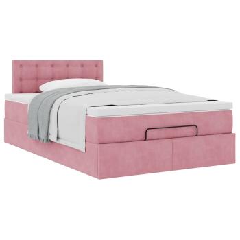 Ottoman-Bett mit Matratze Rosa 120x200 cm Samt