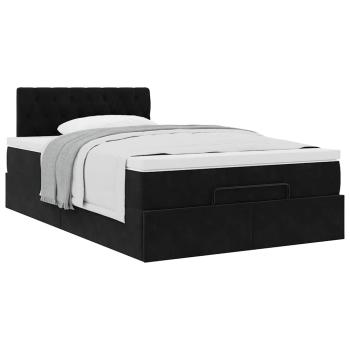 Ottoman-Bett mit Matratze Schwarz 120x200 cm Samt