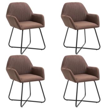 ARDEBO.de - Esszimmerstühle 4 Stk. Braun Stoff