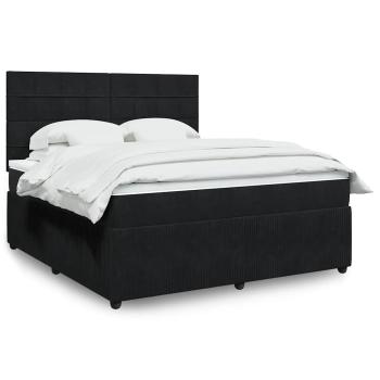ARDEBO.de - Boxspringbett mit Matratze Schwarz 180x200 cm Samt