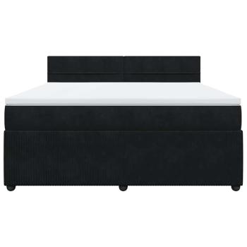 Boxspringbett mit Matratze Schwarz 180x200 cm Samt