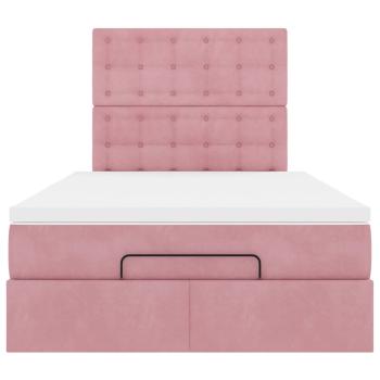 Ottoman-Bett mit Matratzen Rosa 120x200 cm Samt