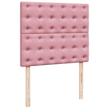 Ottoman-Bett mit Matratzen Rosa 120x200 cm Samt