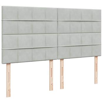 Ottoman-Bett mit Matratzen Hellgrau 200x200 cm Samt