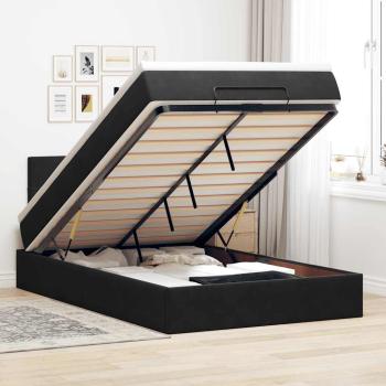 ARDEBO.de - Ottoman-Bett mit Matratze Schwarz 120x200 cm Samt