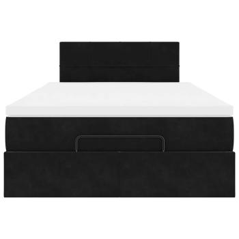 Ottoman-Bett mit Matratze Schwarz 120x200 cm Samt