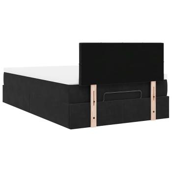 Ottoman-Bett mit Matratze Schwarz 120x200 cm Samt