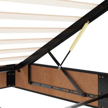 Ottoman-Bett mit Matratze & LEDs Schwarz 120x200 cm Samt