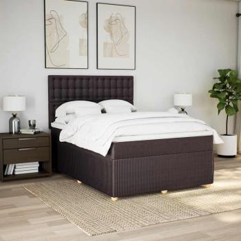 Boxspringbett mit Matratze Dunkelbraun 160x200 cm Stoff
