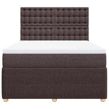 Boxspringbett mit Matratze Dunkelbraun 160x200 cm Stoff