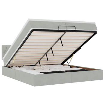 Ottoman-Bett mit Matratze Hellgrau 200x200 cm Samt