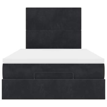 Ottoman-Bett mit Matratzen Schwarz 120x200 cm Samt