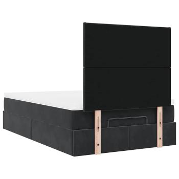 Ottoman-Bett mit Matratzen Schwarz 120x200 cm Samt