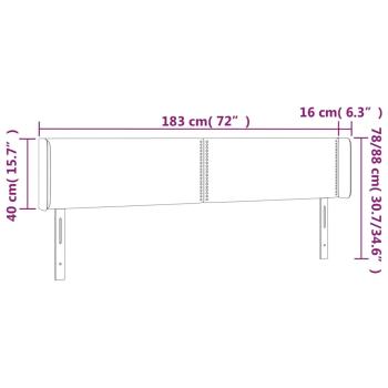 LED Kopfteil Schwarz 183x16x78/88 cm Stoff