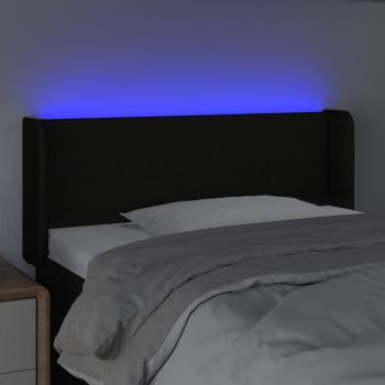 LED Kopfteil Schwarz 93x16x78/88 cm Stoff
