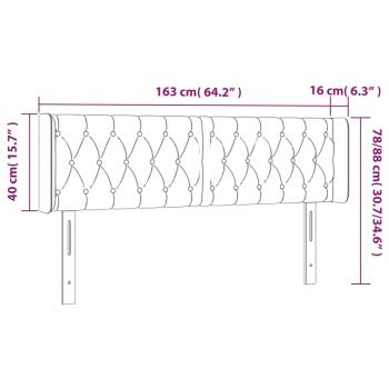 Kopfteil mit Ohren Schwarz 163x16x78/88 cm Stoff