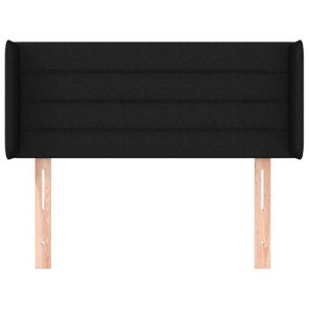 Kopfteil mit Ohren Schwarz 103x16x78/88 cm Stoff