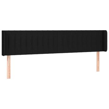 Kopfteil mit Ohren Schwarz 183x16x78/88 cm Stoff