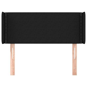 Kopfteil mit Ohren Schwarz 93x16x78/88 cm Stoff