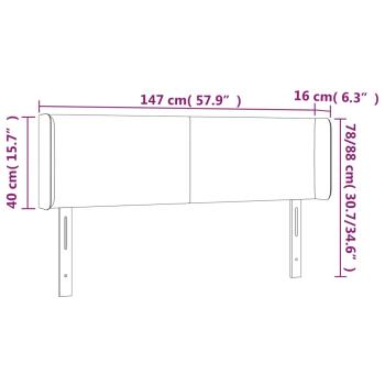 LED Kopfteil Schwarz 147x16x78/88 cm Stoff