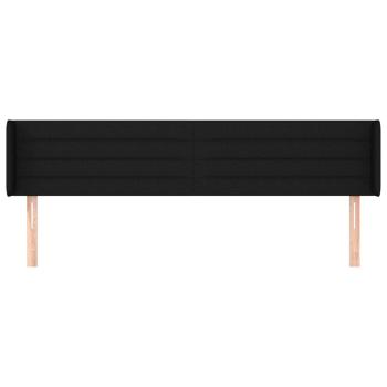 Kopfteil mit Ohren Schwarz 163x16x78/88 cm Stoff
