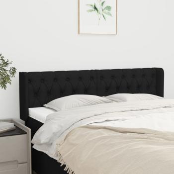 ARDEBO.de - Kopfteil mit Ohren Schwarz 147x16x78/88 cm Stoff