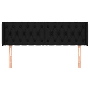 Kopfteil mit Ohren Schwarz 147x16x78/88 cm Stoff