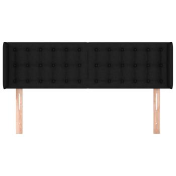 Kopfteil mit Ohren Schwarz 147x16x78/88 cm Stoff