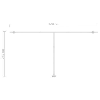 Standmarkise Manuell Einziehbar 600x350 cm Gelb/Weiß