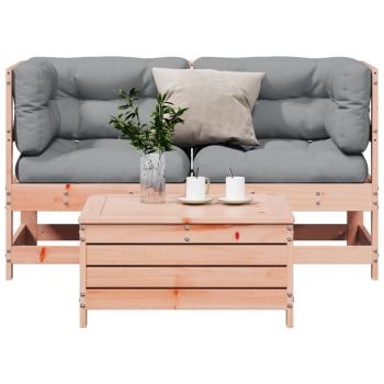 ARDEBO.de - 3-tlg. Garten-Lounge-Set mit Kissen Massivholz Douglasie
