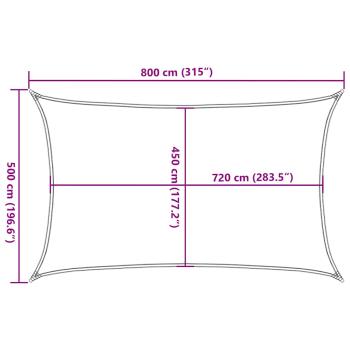Sonnensegel 160 g/m² Rechteckig Orange 5x8 m HDPE