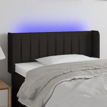 ARDEBO.de - LED Kopfteil Schwarz 93x16x78/88 cm Stoff