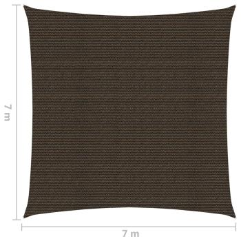 Sonnensegel 160 g/m² Braun 7x7 m HDPE