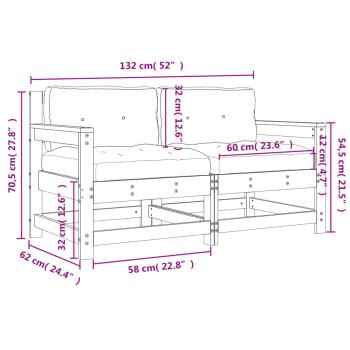 Gartenstühle mit Kissen 2 Stk. Massivholz Douglasie