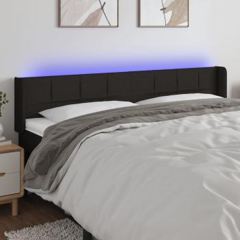 ARDEBO.de - LED Kopfteil Schwarz 183x16x78/88 cm Stoff